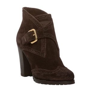 Prada suede wing-tip booties new!